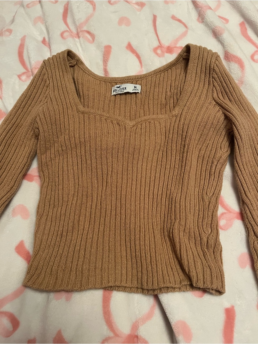 Hollister Women's Ribbed Scoop-Neck Sweater - Brown